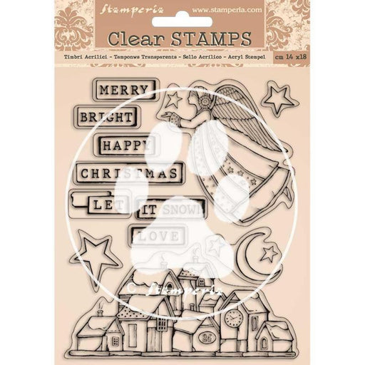 STAMPERIA RUBBER STAMP 14CM X 18CM CHRISTMAS PATCHWORK - WTK158