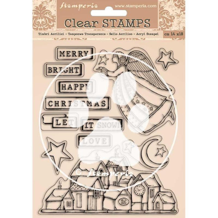 STAMPERIA RUBBER STAMP 14CM X 18CM CHRISTMAS PATCHWORK - WTK158