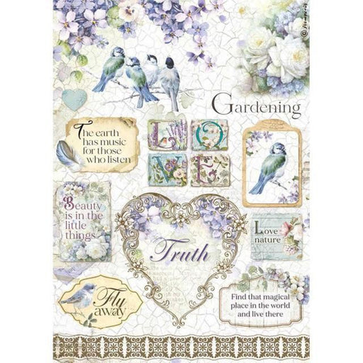 STAMPERIA A4 RICE PAPER LOVE NATURE BIRDS - DFSA4618