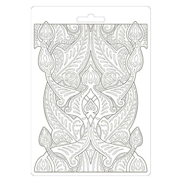 STAMPERIA SOFT MOULDS A5 ROMANTIC HORSES SADDLE PATTERN - K3PTA583