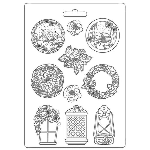 STAMPERIA SOFT MOULDS A4 WINTER TALES GARLAND - K3PTA4514