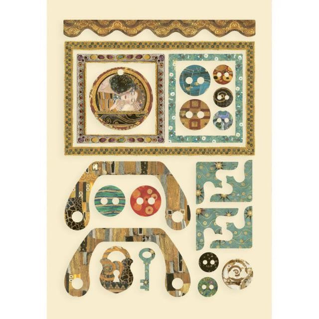 STAMPERIA WOODEN FRAME A5 KLIMT FRAMES AND BUTTONS - KLSP111