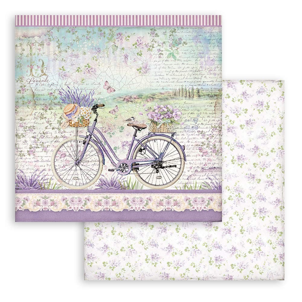 STAMPERIA 12X12PAPER DOUBLE FACE - PROVENCE BICICLETTA - SBB851