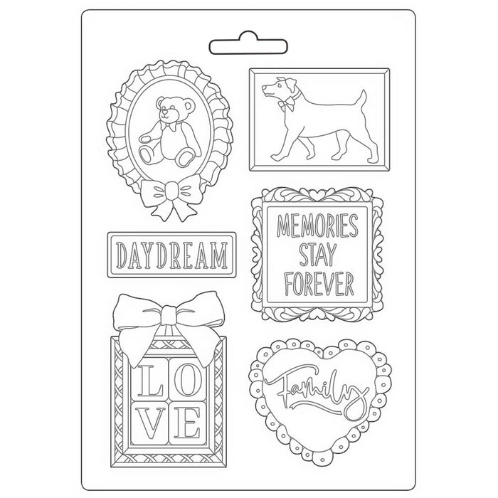 STAMPERIA SOFT MOULDS A4 - DAYDREAM CORNICI E SCRITTE - K3PTA4530