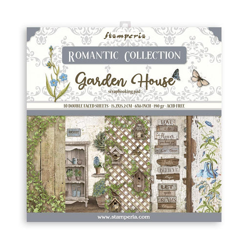 STAMPERIA 6 X 6 PAPER PACK - ROMANTIC GARDEN HOUSE - SBBXS15