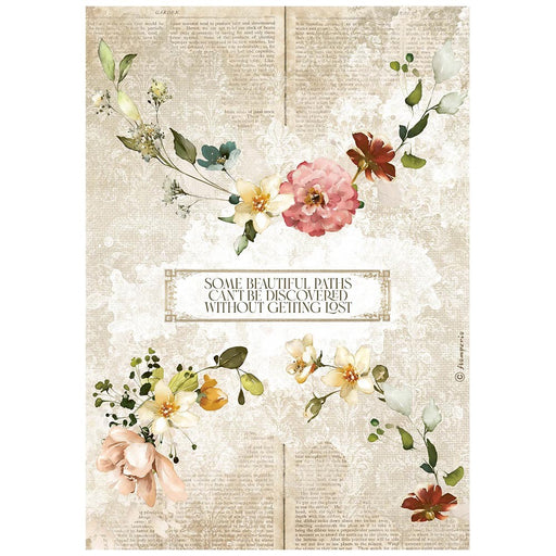 STAMPERIA A4 RICE PAPER GARDEN OF PROMISES GARLANDS - DFSA4690
