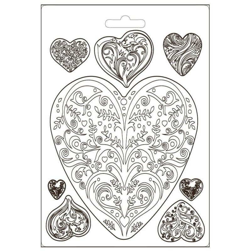 STAMPERIA SOFT MOULDS A5 YOU AND ME HEARTS - K3PTA5622