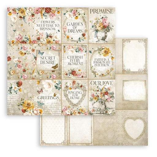 STAMPERIA 12X12PAPER DOUBLE FACE -SHEET - GARDEN OF PROMISE - SBB871