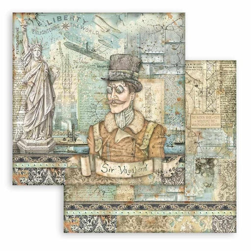 STAMPERIA 12X12PAPER DOUBLE FACE - SIR VAGABOND AVIATOR ST - SBB876