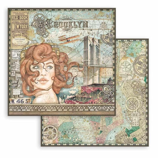 STAMPERIA 12X12PAPER DOUBLE FACE -SIR VAGABOND AVIATOR LADY - SBB878