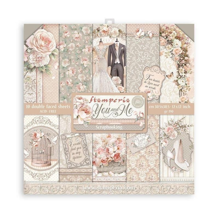 STAMPERIA 12X12 PAPER PACK YOU AND ME - SBBL111