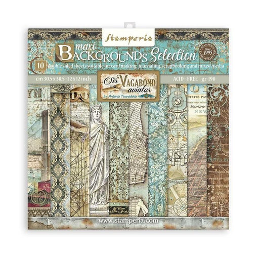 STAMPERIA 12X12 PAPER PACK MAXI BACKGROUND SELECTION - SIR - SBBL113