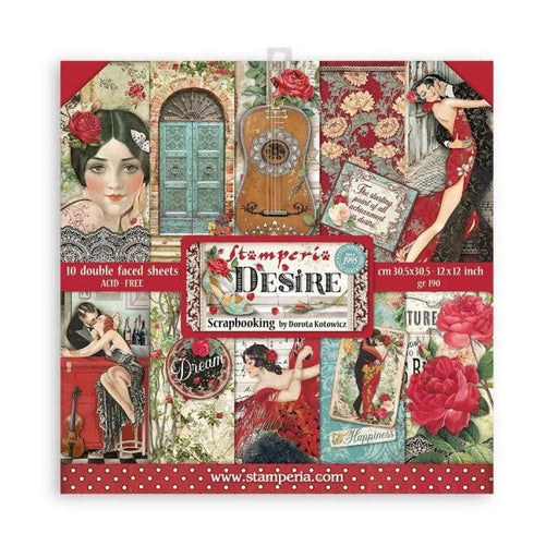 STAMPERIA 12X12 PAPER PACK DOUBLE FACE - DESIRE - SBBL117