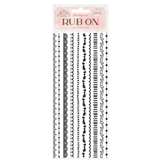 STAMPERIA RUB-ON 1016X216 - CREATE HAPPINESS BORDER BLACK - DFLRB01