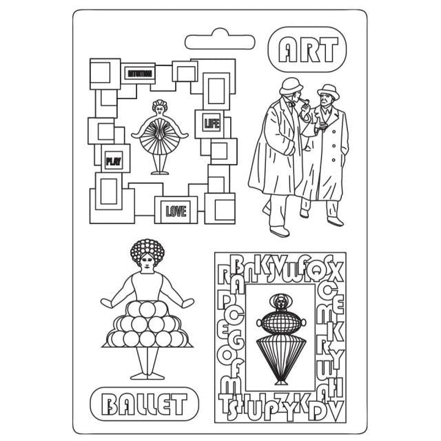 STAMPERIA SOFT MOULDS A4 - BAUHAUS ART BALLET - K3PTA4544