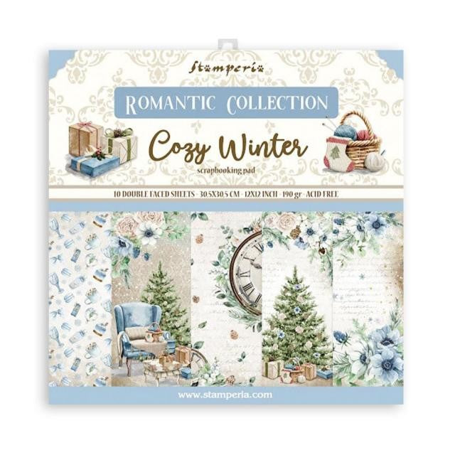 STAMPERIA 12X12 PAPER PACK DOUBLE FACE - ROMANTIC COZY WINTE - SBBL120
