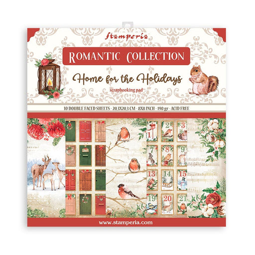 STAMPERIA 8 X 8 PAPER PACK DOUBLE FACE - ROMANTIC HOME FOR T - SBBS68