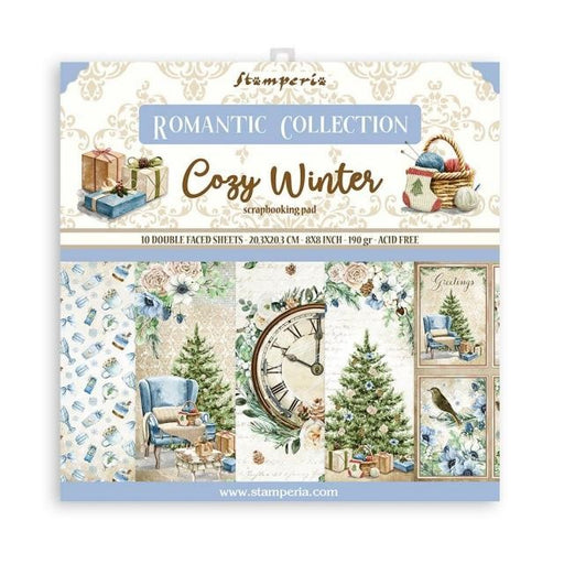 STAMPERIA 8 X 8 PAPER PACK DOUBLE FACE - ROMANTIC COZY WINTE - SBBS69