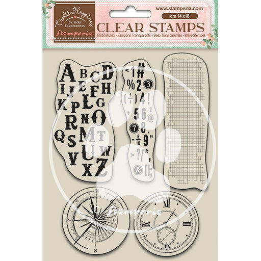 STAMPERIA RUBBER STAMP 14CM X 18CM -CREATE HAPPINESS ALPHAB - WTK163