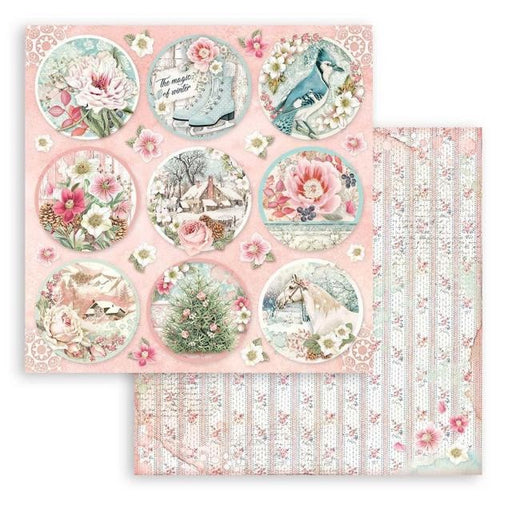 STAMPERIA 12X12PAPER DOUBLE FACE - SWEET WINTER ROUNDS - SBB896