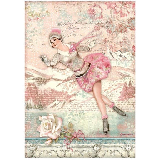 STAMPERIA A4 RICE - SWEET WINTER ICE SKATER - DFSA4725