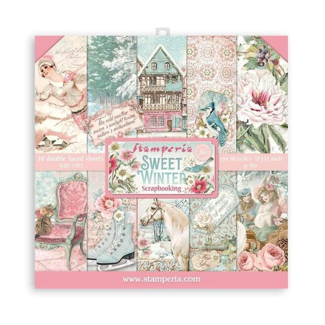 STAMPERIA 12X12 PAPER PACK DOUBLE FACE - SWEET WINTER - SBBL122