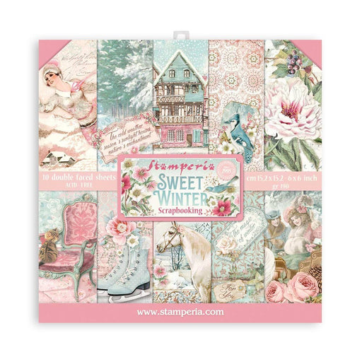 STAMPERIA 6 X 6 PAPER PACK DOUBLE FACE - SWEET WINTER - SBBXS25