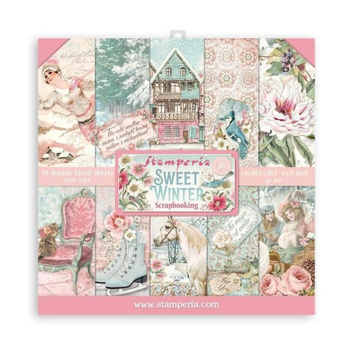 STAMPERIA 8 X 8 PAPER PACK DOUBLE FACE - SWEET WINTER - SBBS70