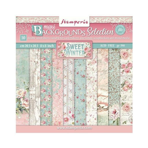 STAMPERIA 8 X 8 PAPER PACK DOUBLE FACE BACKGROUNDS SELECTION - SBBS72