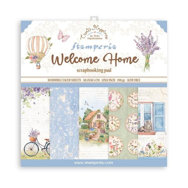 STAMPERIA 112 X 12 PAPER PACK- WELCOME HOME - SBBL129