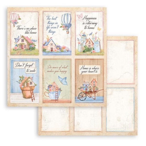 STAMPERIA 12X12 PAPER DOUBLE FACE- WELCOME HOME 6 CARDS - SBB914