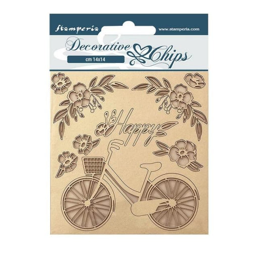 DECORATIVE CHIPS CM 14X14 - WELCOME HOME BICYCLE - SCB157