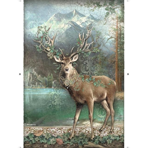STAMPERIA A4 RICE PAPER PACKED - MAGIC FOREST DEER - DFSA4750