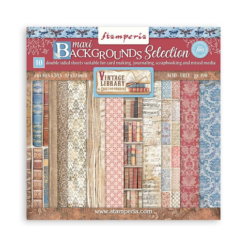 STAMPERIA 12 X 12 PAPER PACK - BACKGROUND SELECTION - VINT - SBBL133