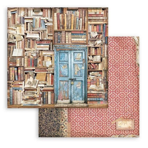 STAMPERIA 12X12 PAPER DOUBLE FACE- VINTAGE LIBRARY DOOR - SBB923