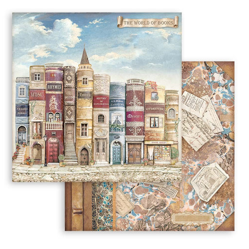 STAMPERIA 12X12 PAPER DOUBLE FACE - VINTAGE LIBRARY THE WORL - SBB929