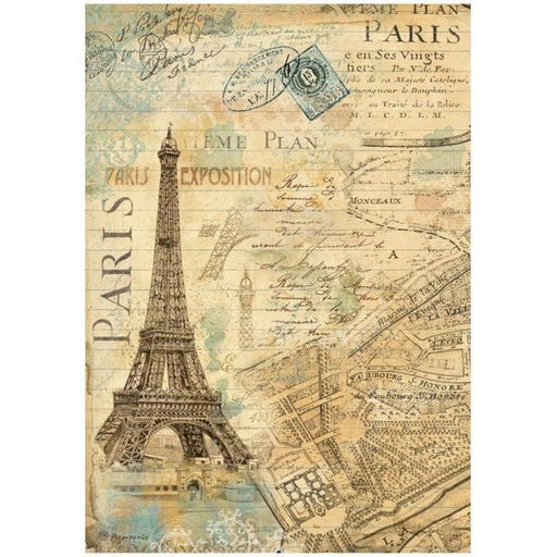 STAMPERIA A4 RICE PAPER PACKED - AROUND THE WORLD PARIS - DFSA4775