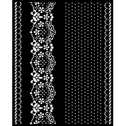 STAMPERIA STENCIL 20CM X 25CM- SUNFLOWER ART BORDERS AND LAC - KSTD137