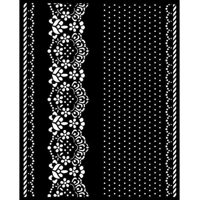 STAMPERIA STENCIL 20CM X 25CM- SUNFLOWER ART BORDERS AND LAC - KSTD137