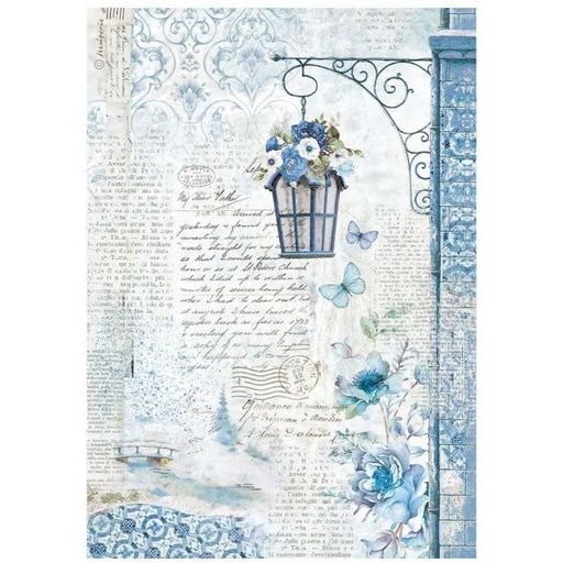 STAMPERIA A4 RICE PAPER PACKED - BLUE LAND LAMP - DFSA4785