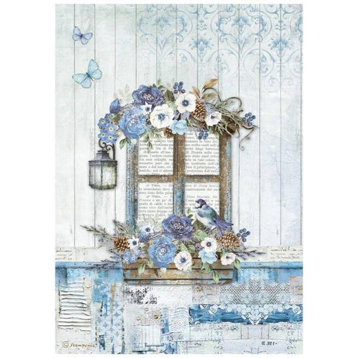 STAMPERIA A4 RICE PAPER PACKED - BLUE LAND WINDOW - DFSA4790