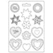 STAMPERIA SOFT MOULDS A4 - BLUE LAND STARS AND HEARTS - K3PTA4563