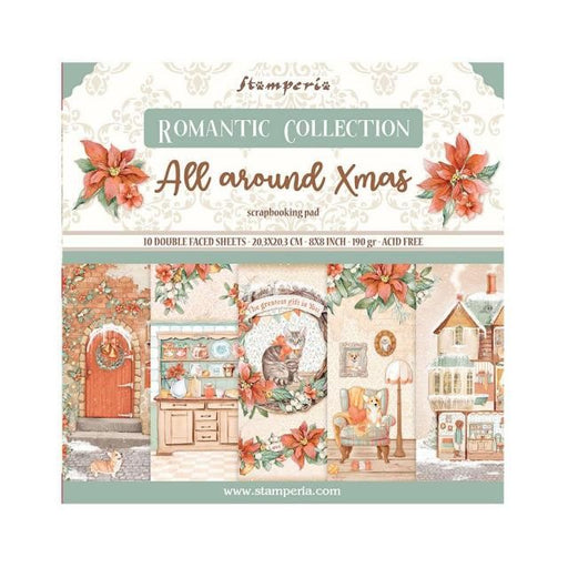 STAMPERIA 8 X 8 PAPER PACK - ALL AROUND CHRISTMAS - SBBS89