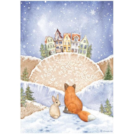STAMPERIA A4 RICE PAPER PACKED - WINTER VALLEY FOX AND BUNN - DFSA4797