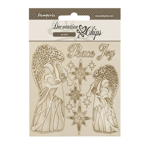 STAMPERIA DECORATIVE CHIPS CM 14X14 ANGELS - SCB176