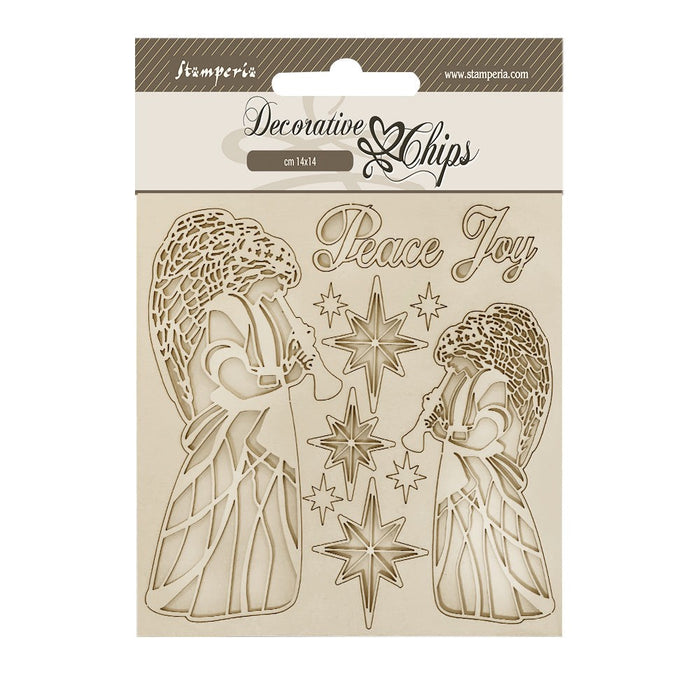 STAMPERIA DECORATIVE CHIPS CM 14X14 ANGELS - SCB176