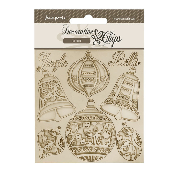 STAMPERIA DECORATIVE CHIPS CM 14X14 CHRISTMAS BALLS - SCB177