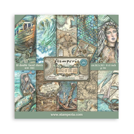 STAMPERIA 8 X 8 PAPER PACK DOUBLE FACE - SONGS OF THE SEA - SBBS90