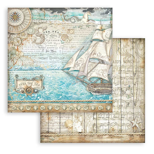STAMPERIA 12X12 PAPER -SONGS OF THE SEA SAILING SHIP - SBB954