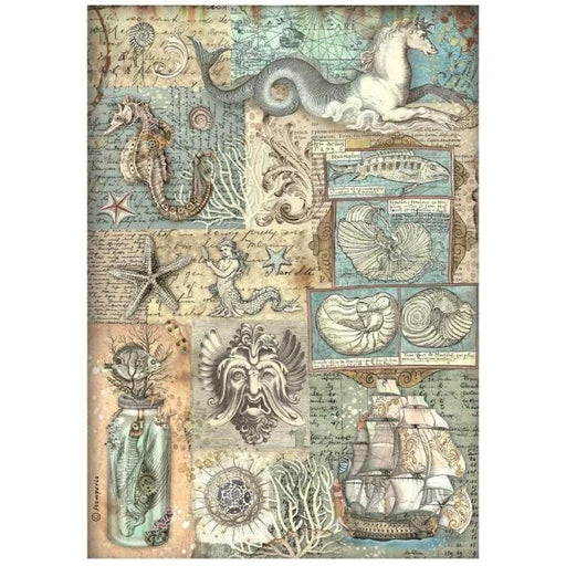 STAMPERIA A4 RICE PAPER PACKED - SONGS OF THE SEA TEXTURE - DFSA4813